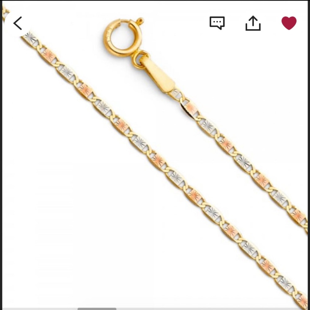 14k tri color choker necklace.